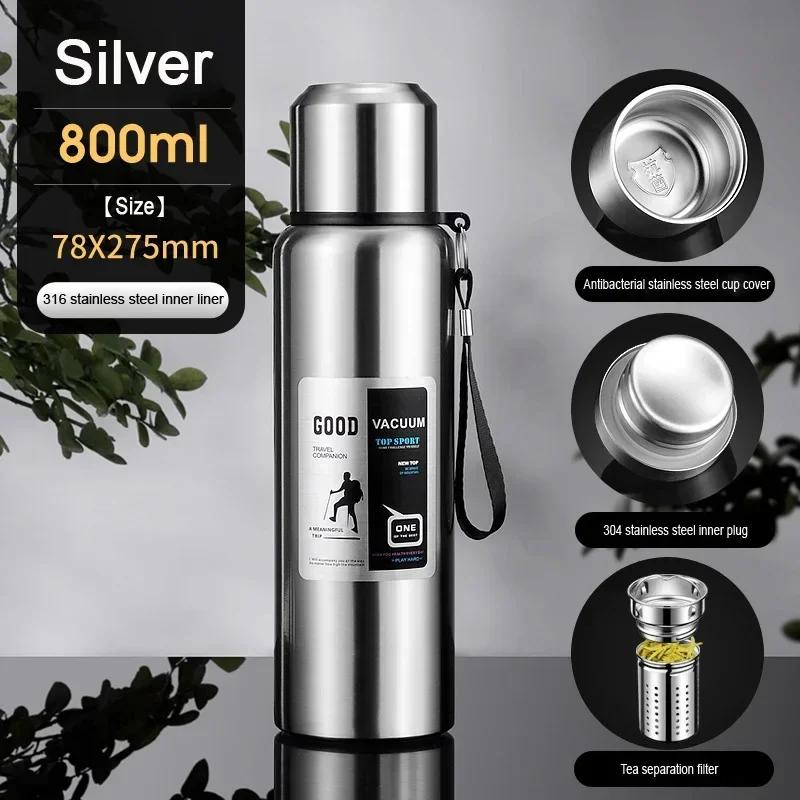 Große Kapazität Kalt Thermos Becher Edelstahl Isolierte Tee Kaffee Wasserflasche Isolierflasche Topf Reisebecher