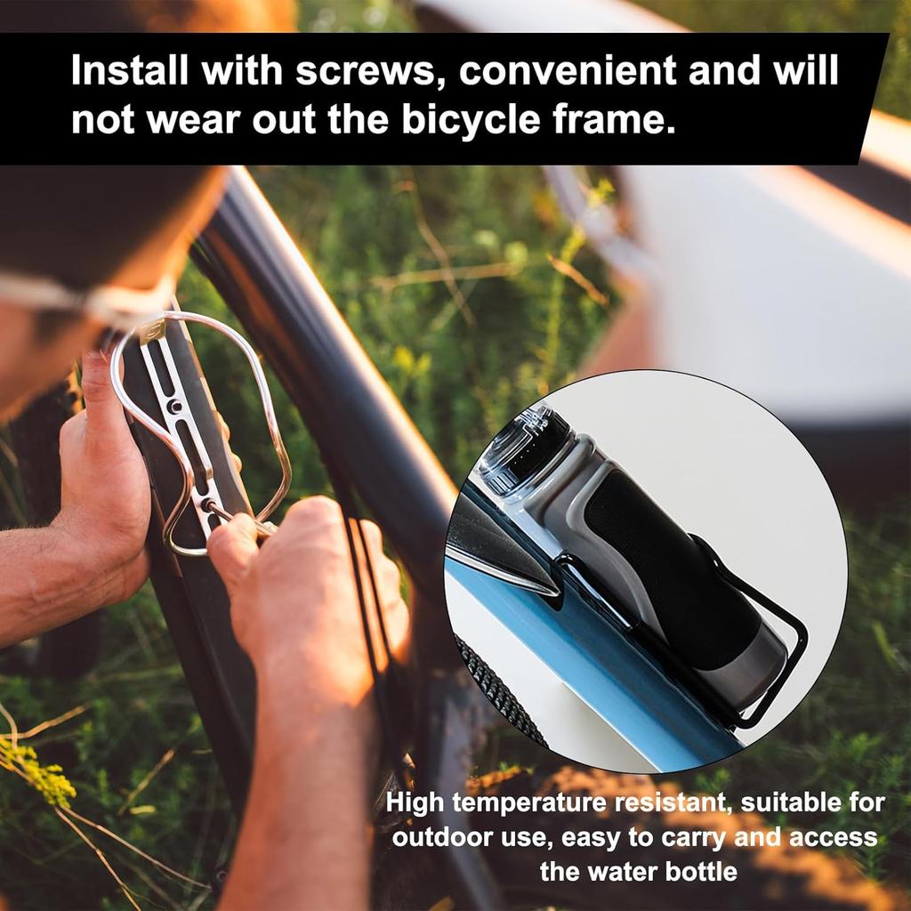 Aluminum Alloy Biking Bicycle Water Bottle Cage Holder, Cycling Bike Water Bottle Cage