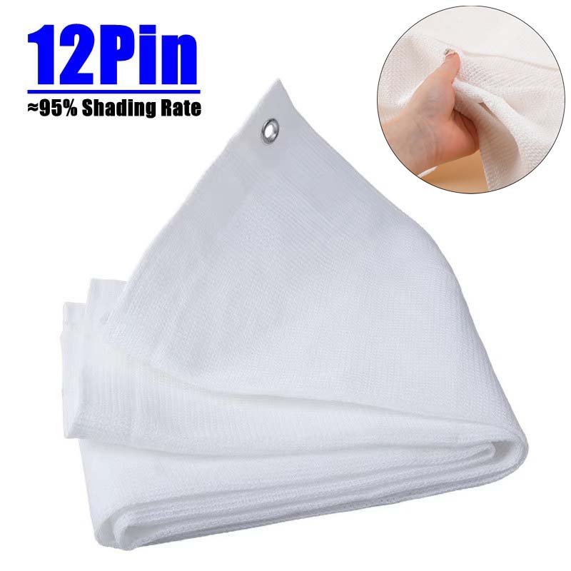 

Белая сетка для затенения 55%~95% затенения Садовые постройки Навес Укрытие Теплица Растение Солнцезащитный покров Балкон Беседка Теневой парус Тент 3mx6m