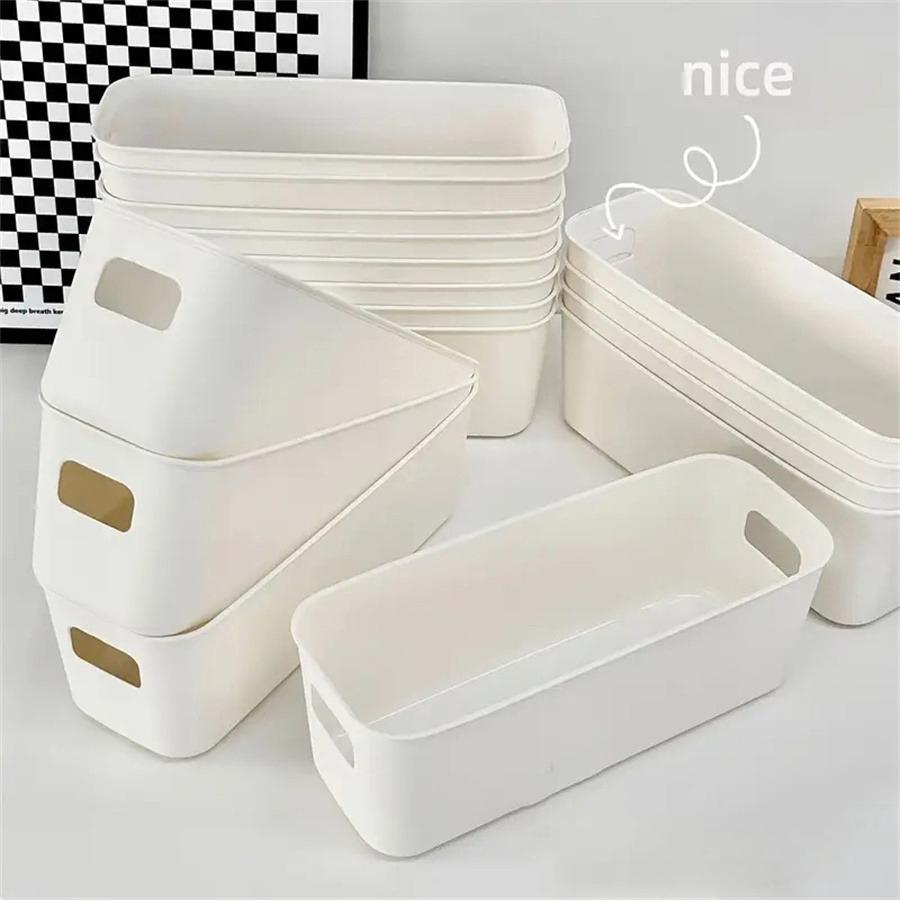 5pcs Multifunctional Plastic Storage Box Makeup Organization Tools Perfume Organizer Household Cosmetics Rectangular Basket
