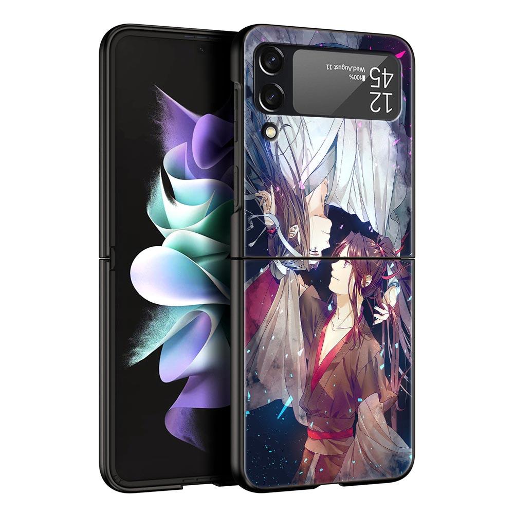 MDZS Anime Mo Dao Zu Shi Wei Wuxian Phone Case for Samsung Galaxy Z Flip 3 4 5 Black Folding Mobile Shell Hard PC Protect Cover
