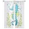 Cute Cartoon Sea Horse Tulle Curtains For Living Room Decoration Modern Veil Chiffon Curtains Bedroom Sheer Voile
