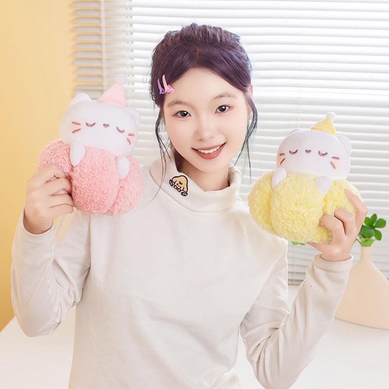 Kawaii Japan Bring Cat in Pumpkin Cat Plushie Stuffed Cute Kitten PLush Toys for Kids Girly Heart Plush DOll Toys for Kids