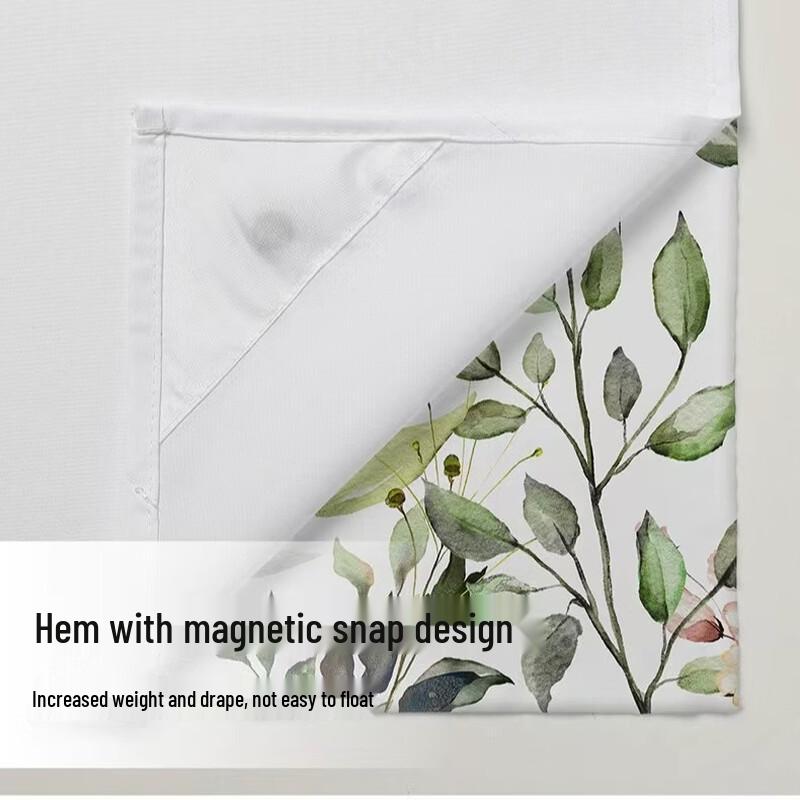 Handun Floral Double-Layer Polyester Shower Curtain
