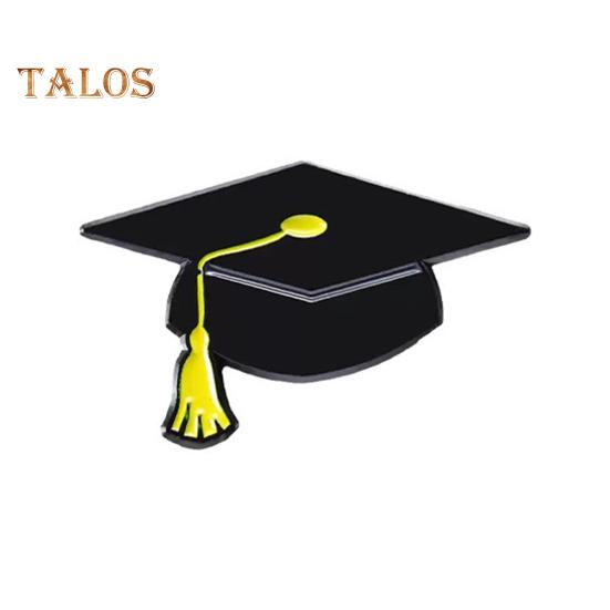 

Брошь из цинкового сплава с дизайном шляпы бакалавра, изысканный процесс капания масла, аксессуар для шляпы, брошь, украшение для сумки C