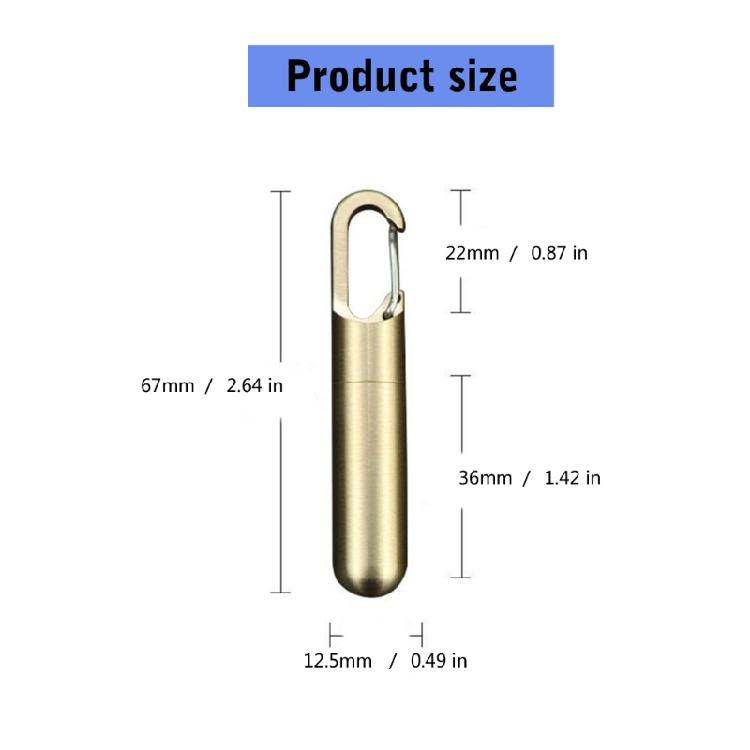 Multipurpose Keychain Pills Holder Durable Brass Pills Case Keychain Mini Capsules Storage for Camping and Hiking