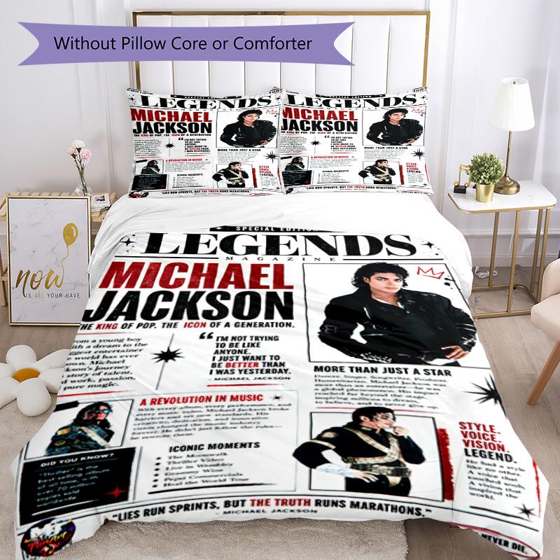 Michael Jackson Bedding Set Breathable Duvet Cover with Pillowcases Decorative Bed Linen for Bedroom Home Decoration Birthday Gift
