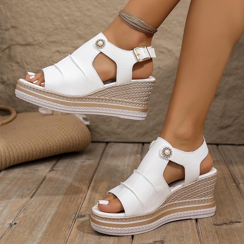 Fashion Women Shoes 2025 New Women's Wedges Sandals Fashion Casual Platform Sandal Open Toe High-heeled Sandals Summer Beach Roman Shoes