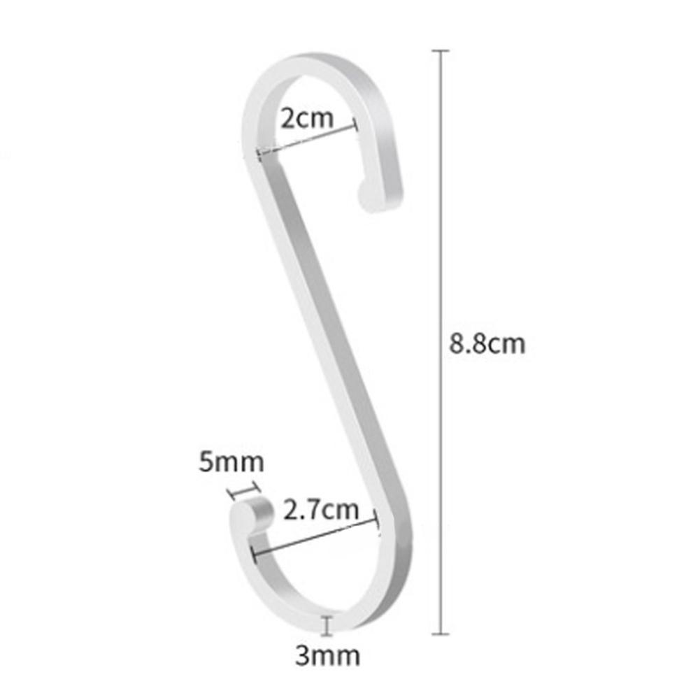 Aluminum S Hooks For Kitchen Gadget Space-saving Hooks Hanging Hooks Scratch Resistant 10 Pack Easy Installation