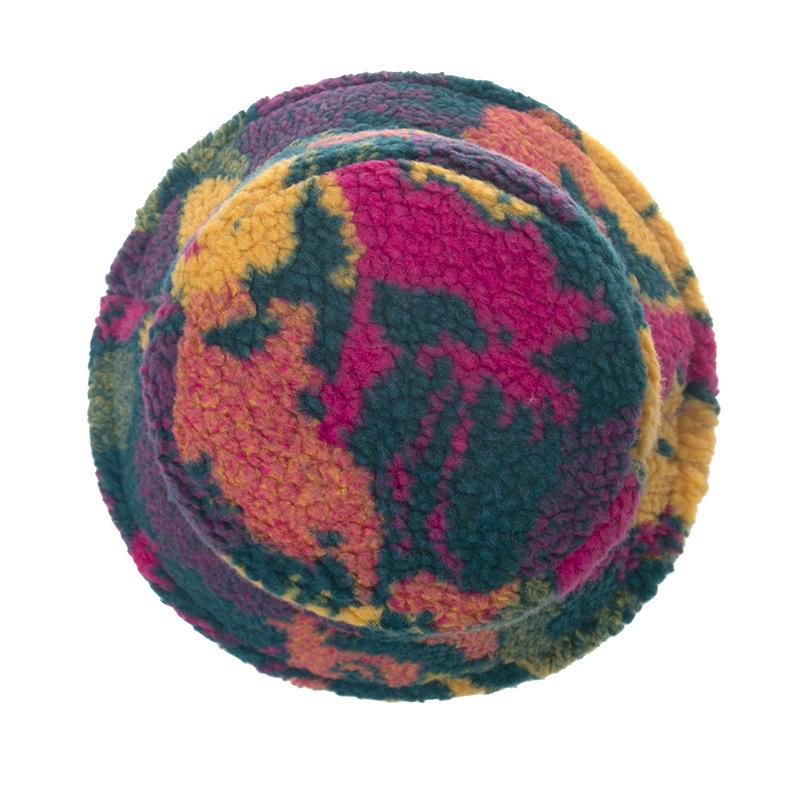 2023 Internet celebrity bucket hat female autumn and winter graffiti lamb wool bucket hat go out basin hat fashion trend