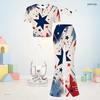 Girls Abstract Printed Round Neck Short Sleeve Top Flared Pants Two Piece Set
