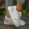 Fashion Pu Leather Sewing Sneakers Woman Spring Autumn Fashion Mixed Color Sports Shoes Women Platform Lace Up Vulcanize Shoes Female