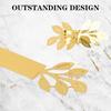 50 Pcs Gold Leaves Napkin Buckle, Reflective Gold Leaf-Shaped Paper Napkin Holder Rings For Dinner Party Celebration Table Decor