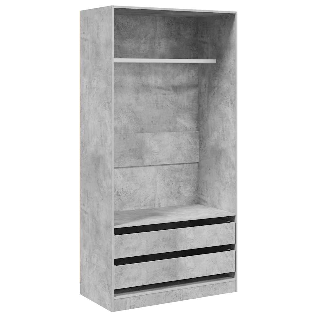 Wardrobe Concrete Grey 100 x 50 x 200 cm Wood Based Material