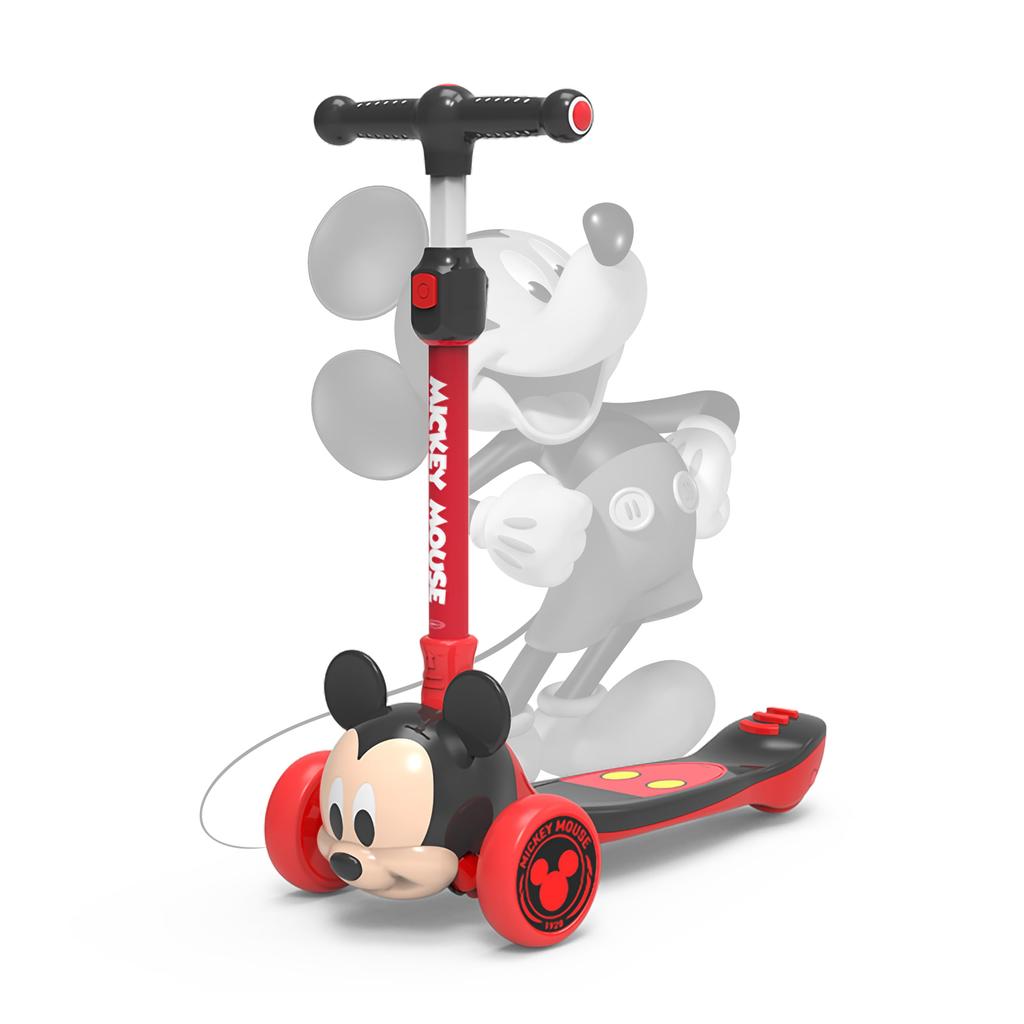 Officially Licensed Disney 3-way Kick Scootertricycle with LED-illuminated Tires, Adjustable Handlebar Height, Directional Control, 3D Character