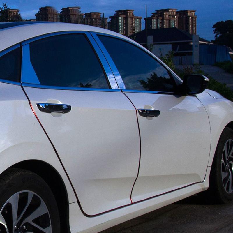 5/10M Chrome Car Door Edge Protection Strip Auto Door Anti Collision Strip Door Moldings Trim Adhesive Protector