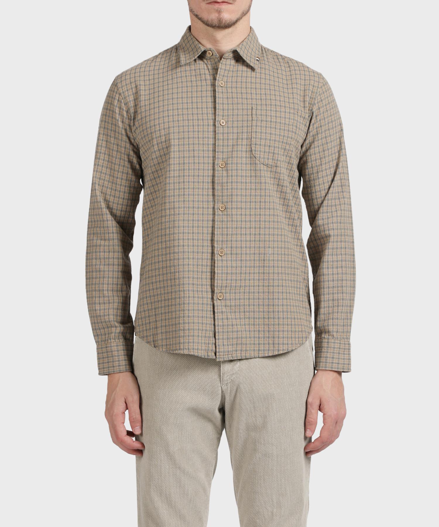 Panicalle Beige Cotton Check Shirt Beige/Xl