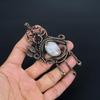 Rainbow Moonstone Pendant Gemstone Jewelry, 999 Copper Wire Wrapped Pendant, Handmade Beautiful Jewelry Pendant