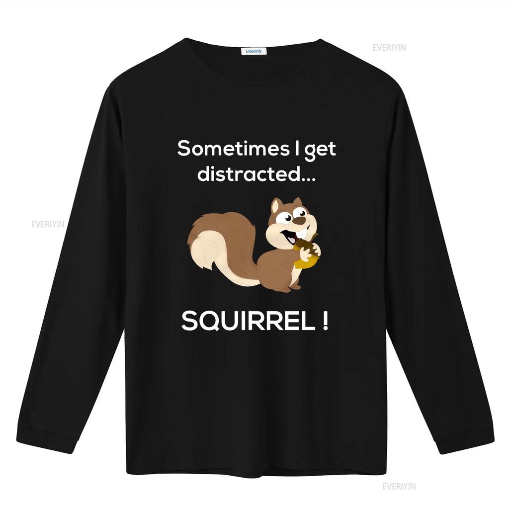 Funny Distracted Squirrel T Shirt Animal Zoo Farm Meme  vintage Washed streetwear Unisex homme Stretched Comfortable Casual