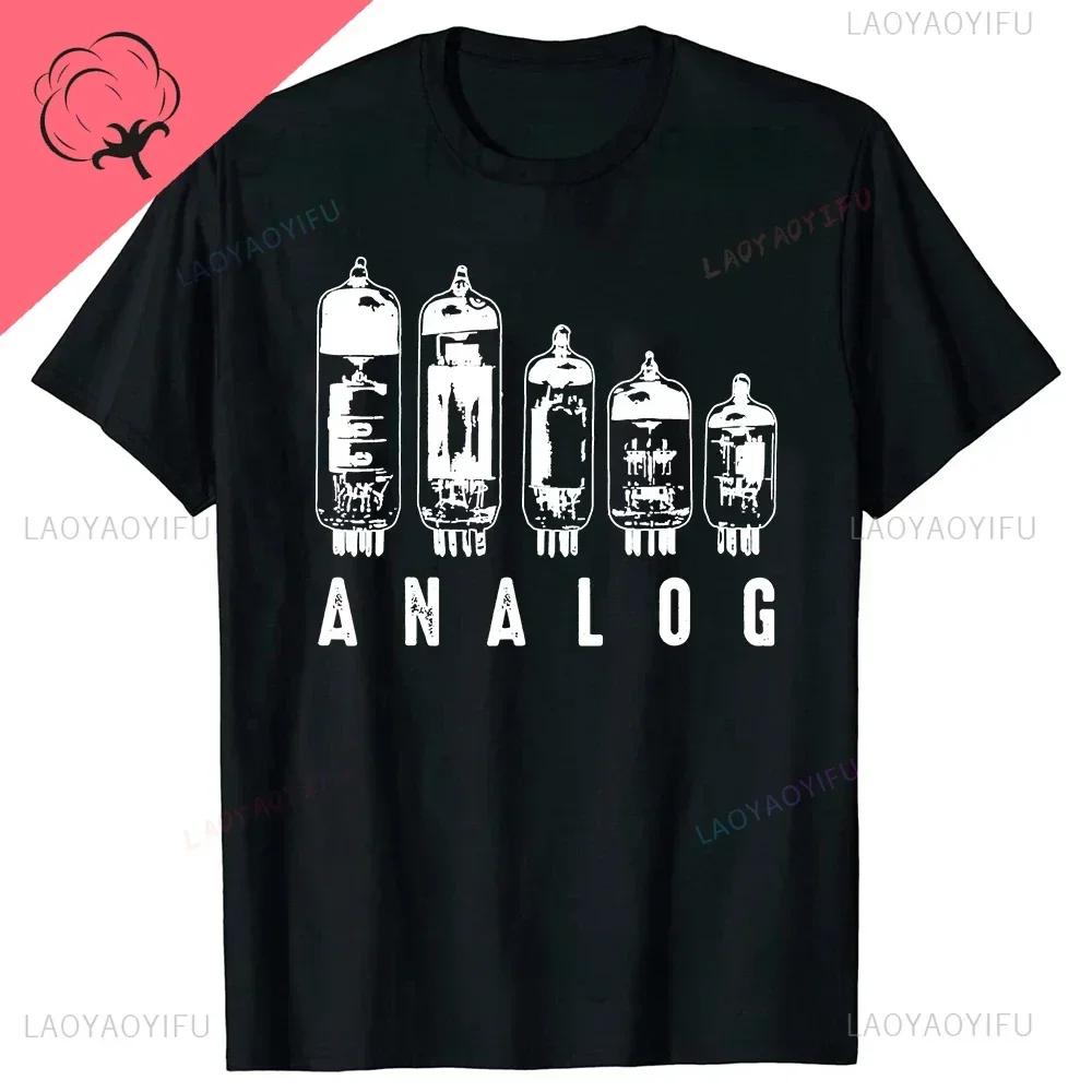 Vintage VU Meter Sound Engineer Analog Electronic O-Neck Cotton T Shirt Men Audio Engineer Recording Studio Funny Tshits Men Top