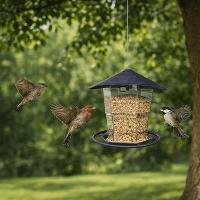 Folding Hanging Bird Feeder Waterproof Large Capacity Bird Food Dispenser Bite Resistant Bird Feeder Tray Courtyard