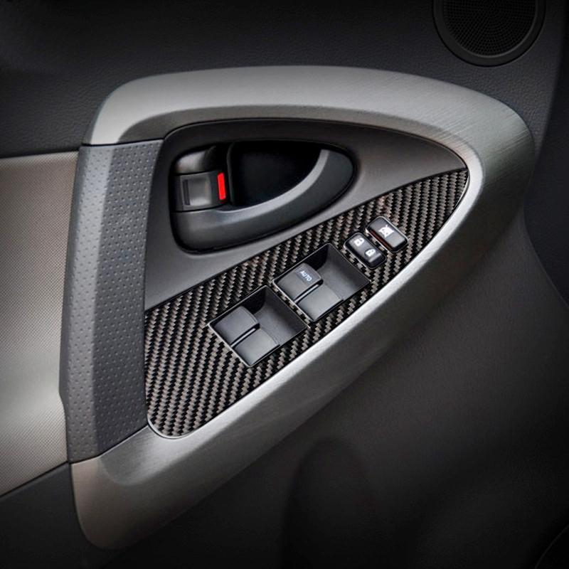 Carbon Fiber Car Interior Decoration Cover Trim Decal Stickers For Toyota RAV4 2006-2013 Dashboard Panel Car Inner
