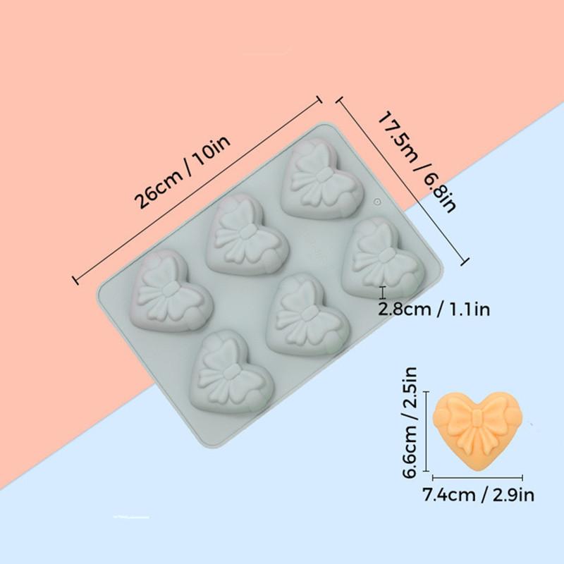 Heart Bow Silicone Mold for 3D Chocolate Cake Fondant Candy Sugar Craft Multi Use Baking Tool