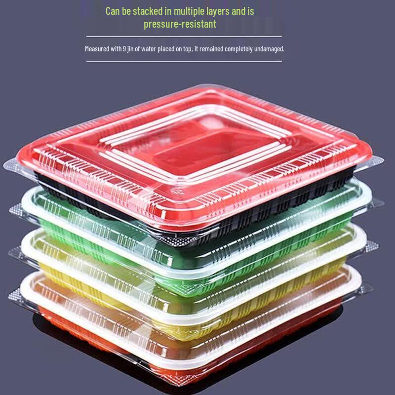ZLIII Disposable 3-Compartment Plastic Food Container