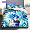 Ropa de cama con patrón de Vegito, Juego de colcha, Funda de colcha, Funda de almohada, Regalo de cumpleaños para el hogar (1 * funda nórdica + 2 * fundas de almohada, sin núcleo)