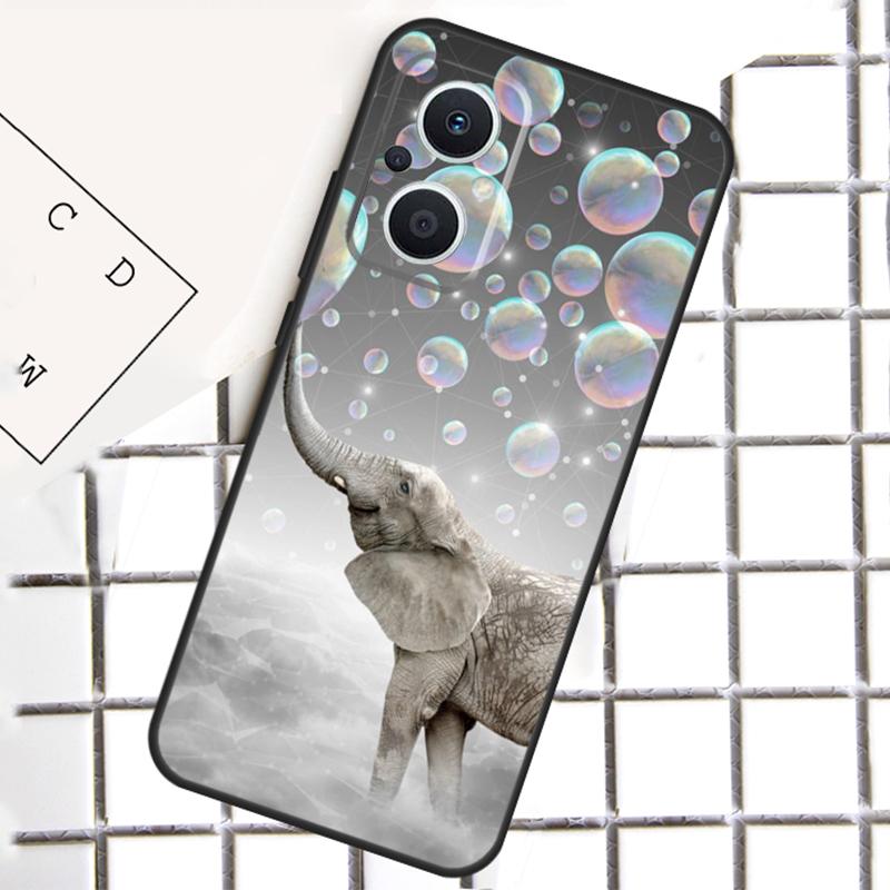 Cute Elephant Cartoon Phone Case For OPPO Reno 14F 10 11 12 13 F 14 Pro 8T 7 8 Lite OPPO Find X8 X6 X5 X9 Pro Cover