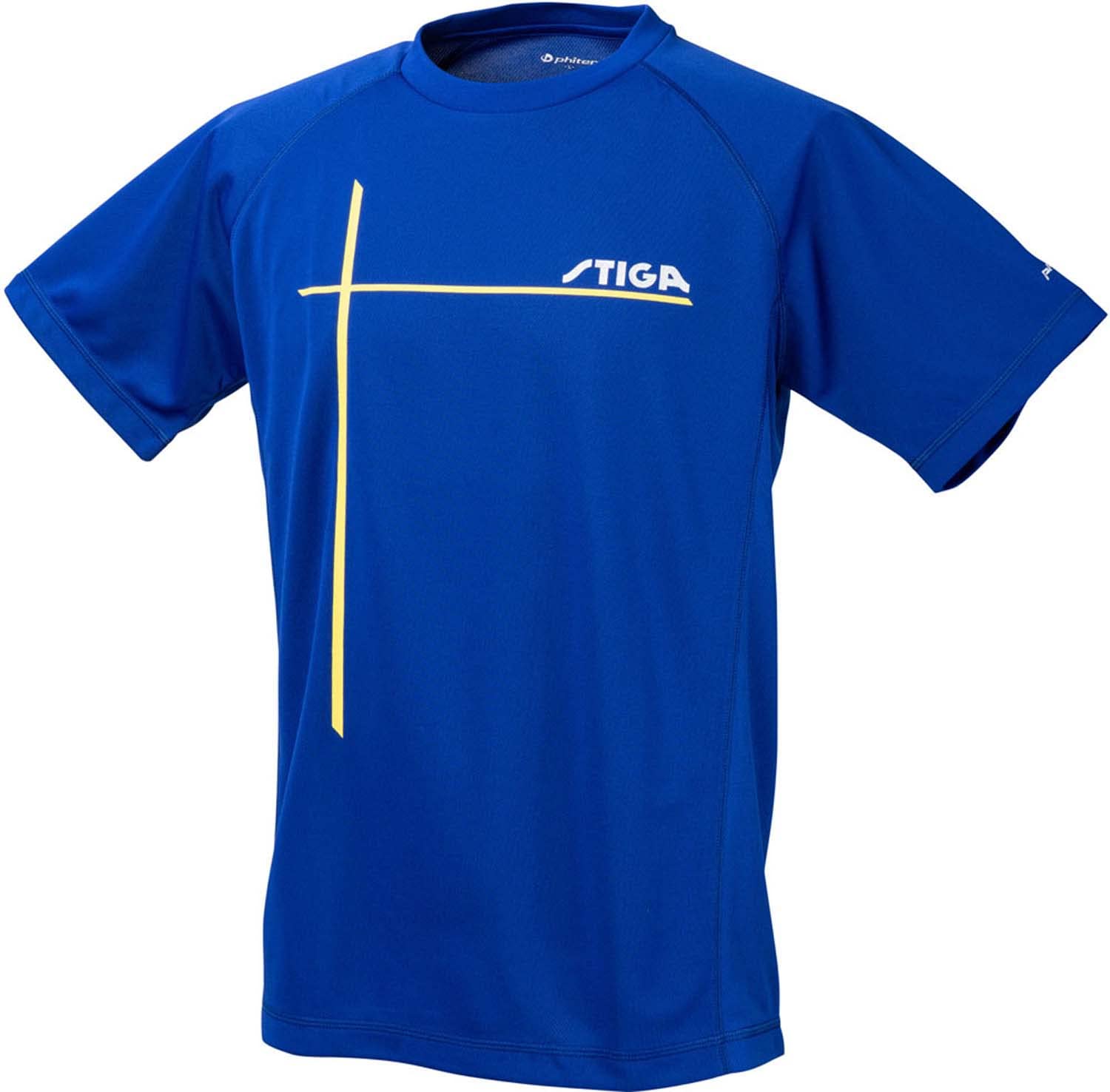 

Stiga Table Tennis Short Sleeve Shirt, Phiten Collaboration Shirt, Royal Blue, XO