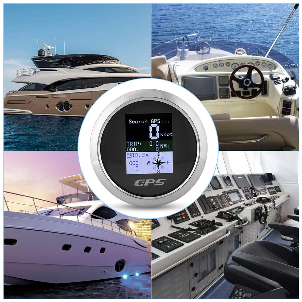 85mm GPS Digital Gauge Stainless Steel Waterproof Universal Dashboard Meter for Car Boat Marine Engineering Vehicle