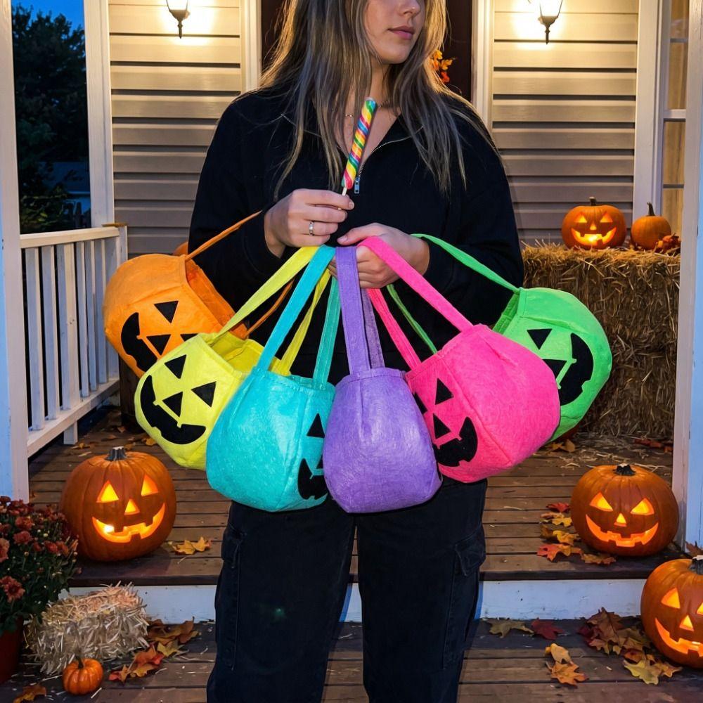 Gifts Pouch Pumpkin Candy Bucket Ghost Halloween Candy Bucket Portable Snack Storage Bag  Gift