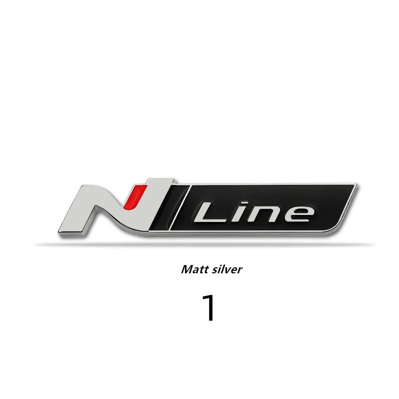 3D Metall N Line Logo Emblem Aufkleber Kühlergrill Seitenkotflügel Heckklappe Abzeichen Aufkleber für i20 i30 Kona Elantra Tucson N Line Zubehör