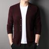 Men's Business Casual Solid V-Neck Knitted Cardigan