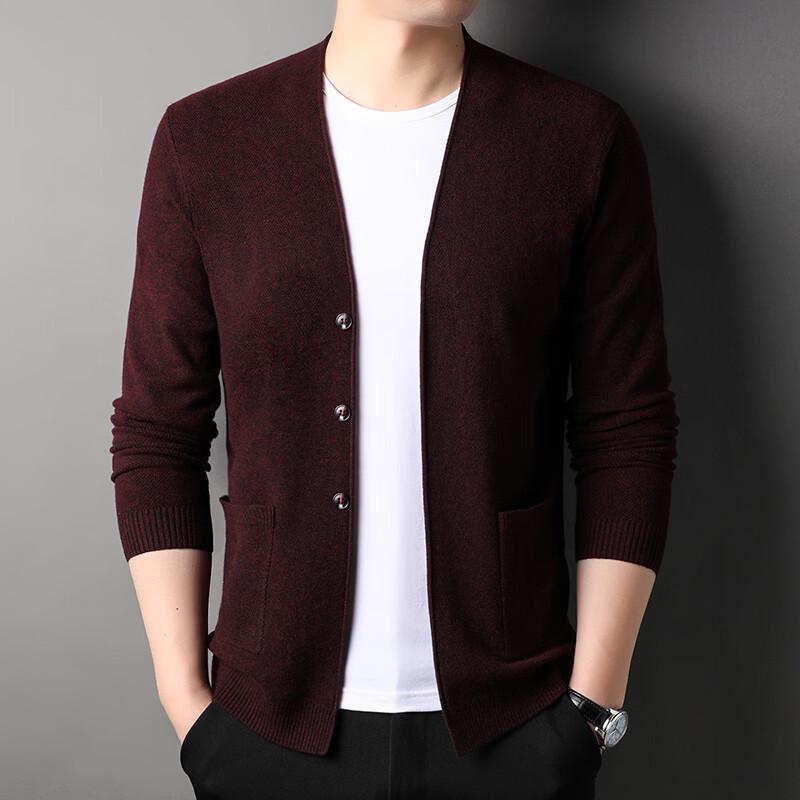 Men's Business Casual Solid V-Neck Knitted Cardigan