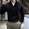 Spring Autumn New Fashion Polo Collar Long Sleeved Shirts Casual Versatile Western Loose Commuting Simple Comfortable Men's Top