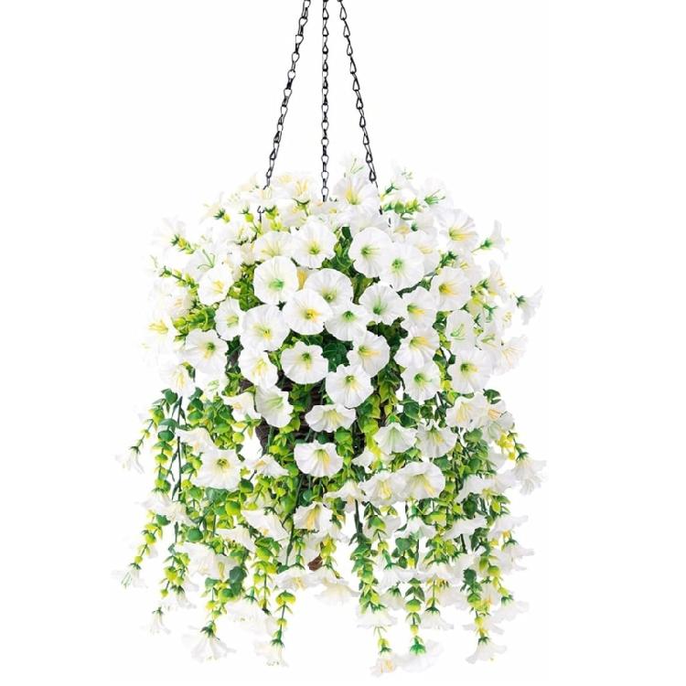 2pcs Decorative Artificial Morning Glory Flower Hanging  for Home and Garden Space
