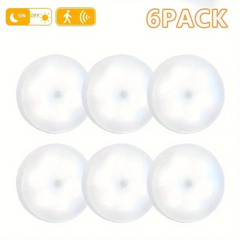 

6pcs 8LEDs Motion Sensor Night Lights USB Rechargeable Wireless Magnetic Perfect for Stairs Closets and Bedrooms
