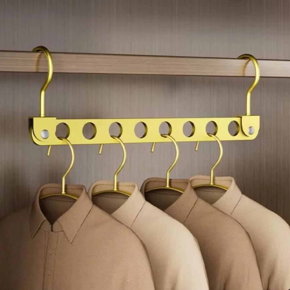 6/8 Holes Storage Rack Rotatable Foldable Wardrobe Space Saver Metal Material Space Saving Design Hook Rack Closet Storage