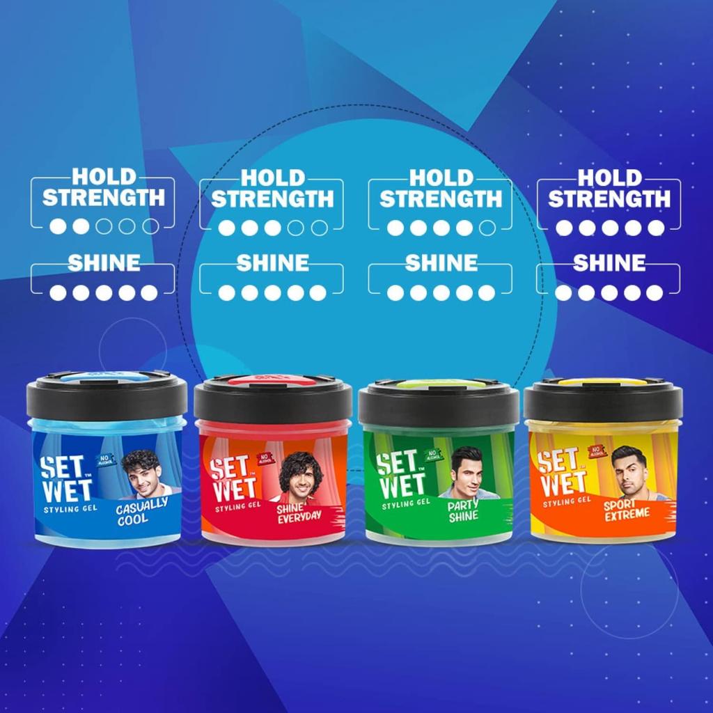 Styling Hair Gel for Men - Casually Cool, 250gm | Medium Hold, High Shine | For Medium to Long Hair |No Alcohol, No Sulphate