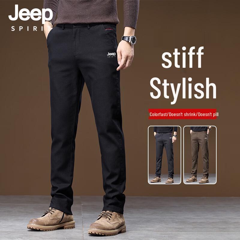 

JEEP SPIRIT Men s Casual Straight-Leg Slim Fit Stretch Trousers 34