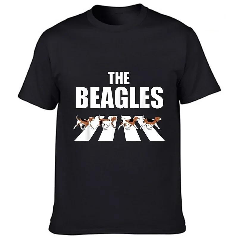 The Beagles Dog Kawaii Couple Cotton T-shirt Hot Sale Cartoon Tee Tops UnisexFashion Short-sleev Casual Graphic Tee