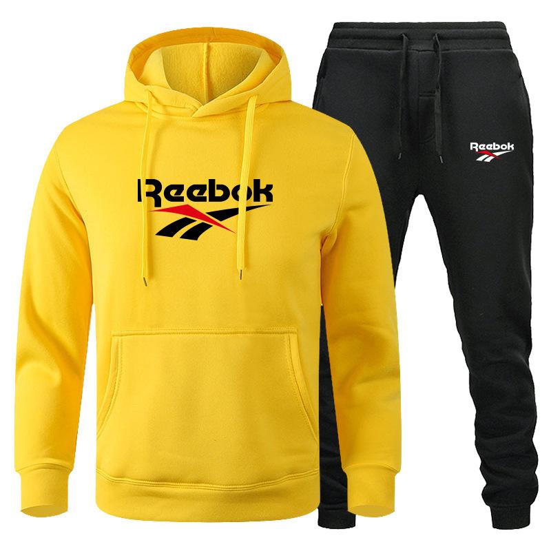 Fashion Printed Sweatshirt Pants Set Men Casual Sports Two-piece Head Thickened