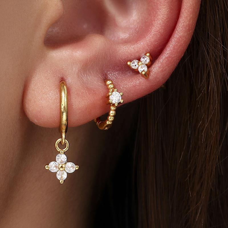 New Arrivals Leaderboard Women's Fashion Loop Single Ear Set Earrings European and American Style Fashionable Women's Copper Stud Earrings