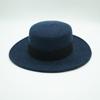 French retro oat wool woolen flat top top hat women's autumn and winter versatile British wide brim Panama camel felt hat