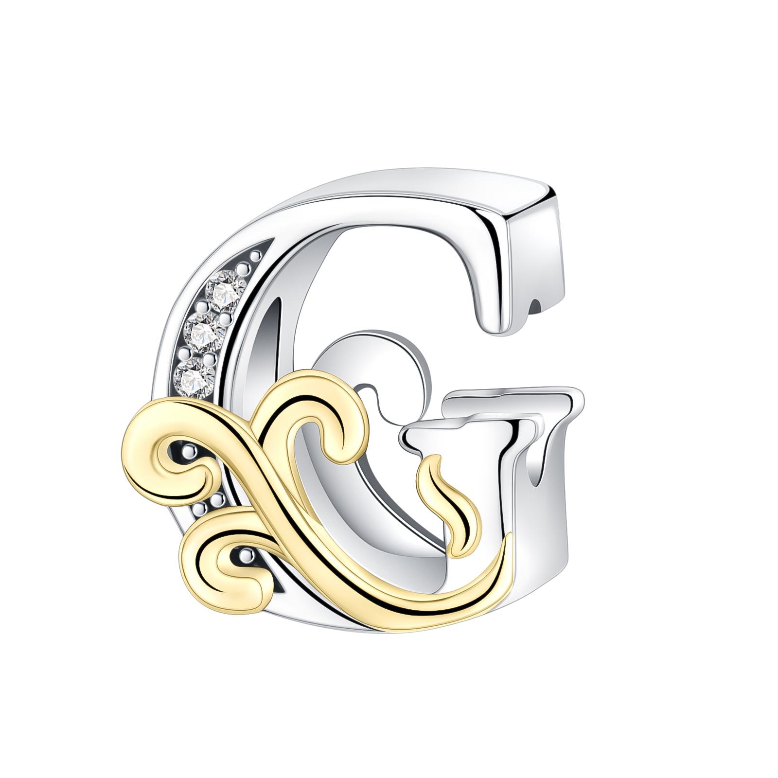 Copper Metal A-Z letter Love Christmas Bead Components Cross flower Pendant Bead Component Compatible With Authentic Original Bracelet High Quality