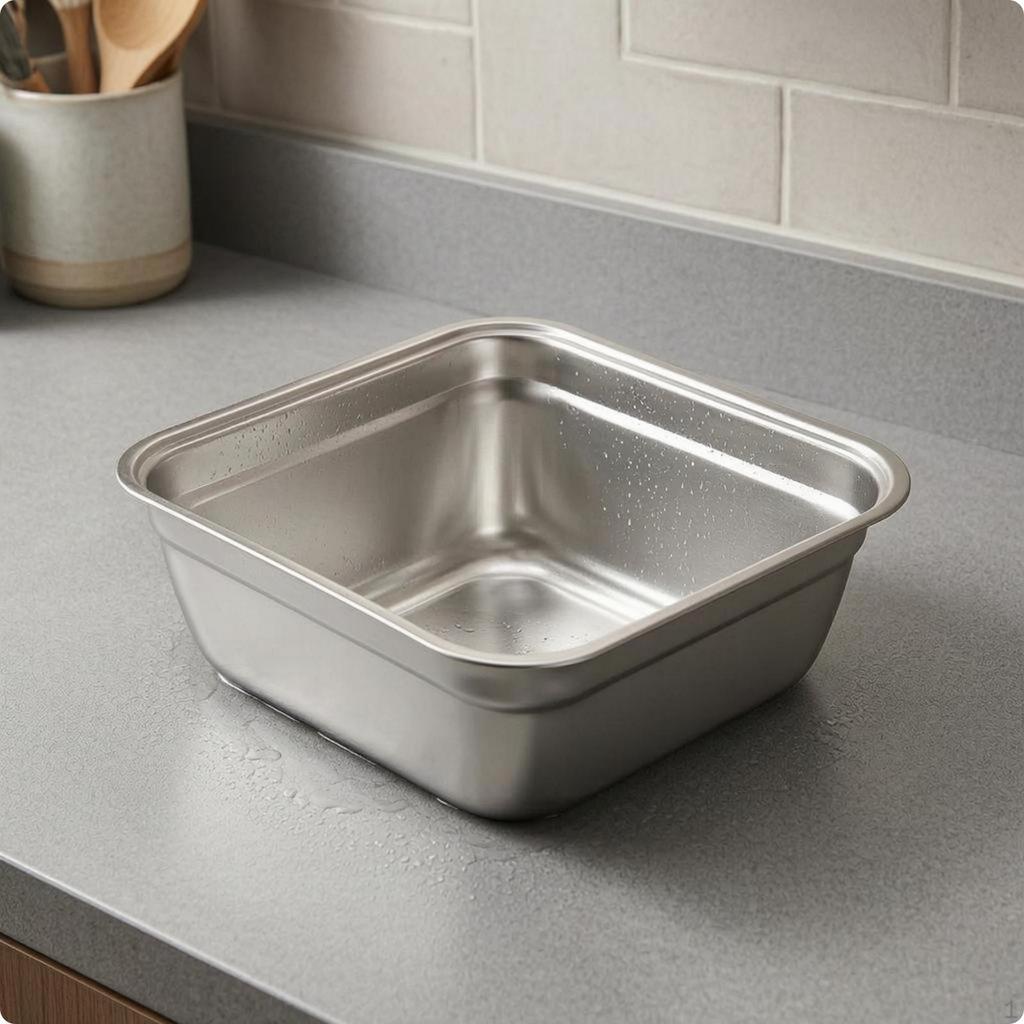 Lavabo Quadrato in Acciaio Inossidabile Lavabo Utilità Robusto per Preparazione Cibo e