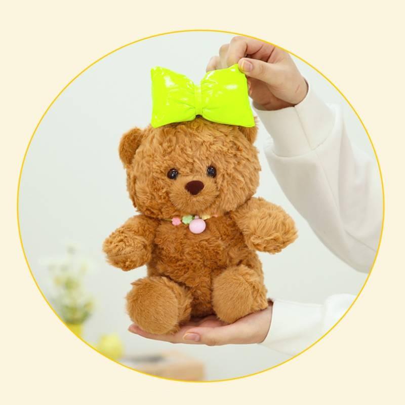 Cute Bear Bow Plush Toy Cute Cartoon Girl Child Bedroom Decoration Doll Gift