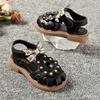 Chaussures pour filles, sandales fermées style princesse pour enfants pour l'été, chaussures élégantes à semelle souple pour petites filles.